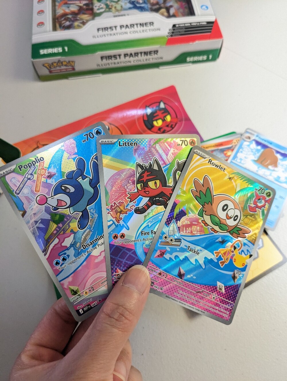 Pokemon First Partner Collection Series 1 - Rowlet Popplio Litten 3 Promo Cards - Picture 16 of 16